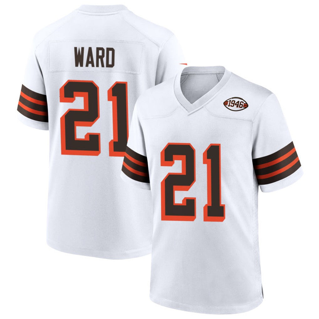 C.Browns #21 Denzel Ward Player White 1946 Collection Alternate Football Jerseys