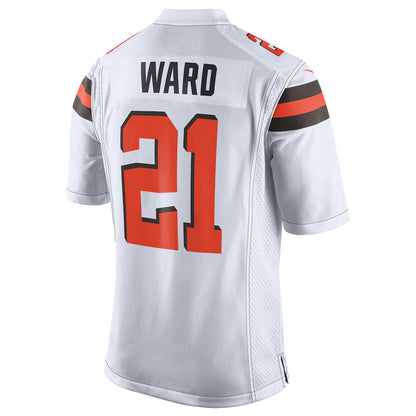 C.Browns #21 Denzel Ward Player White Vapor Limited Football Jerseys