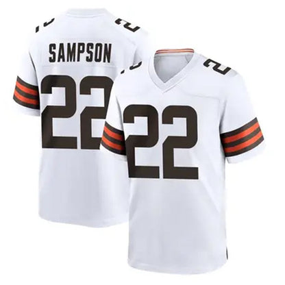 C.Browns #22 Dylan Sampson Player Whtie Home Game Football Jerseys
