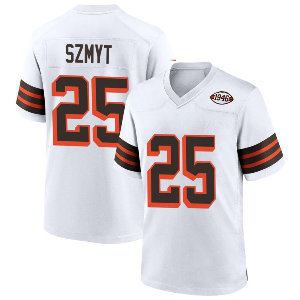 C.Browns #25 Andre Szmyt Player 1946 Collection Alternate White Football Jerseys