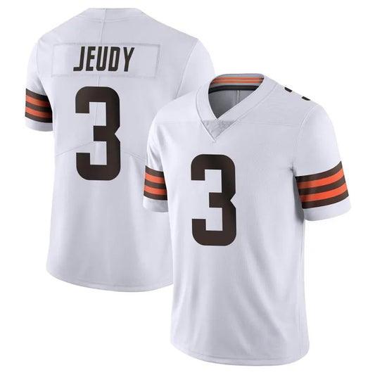 C.Browns #3 Jerry Jeudy Player White Vapor Limited Football Jerseys