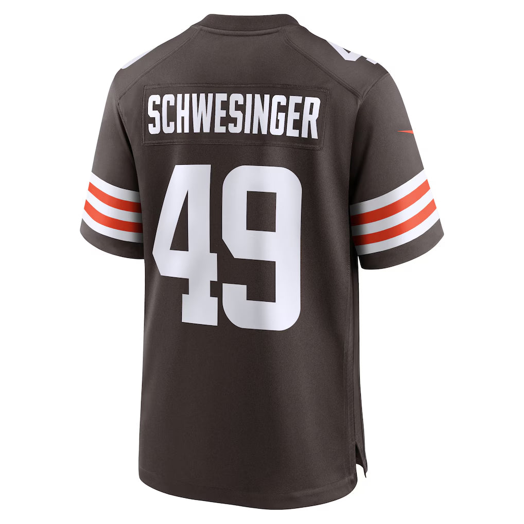 C.Browns #49 Carson Schwesinger Player Brown Home Game Football Jerseys