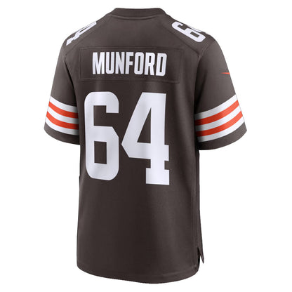 C.Browns #64 Thayer Munford Player Brown Home Game Football Jerseys