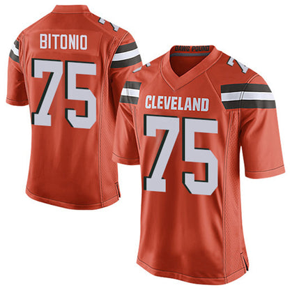 C.Browns #75 Joel Bitonio Player Orange Game Football Jerseys