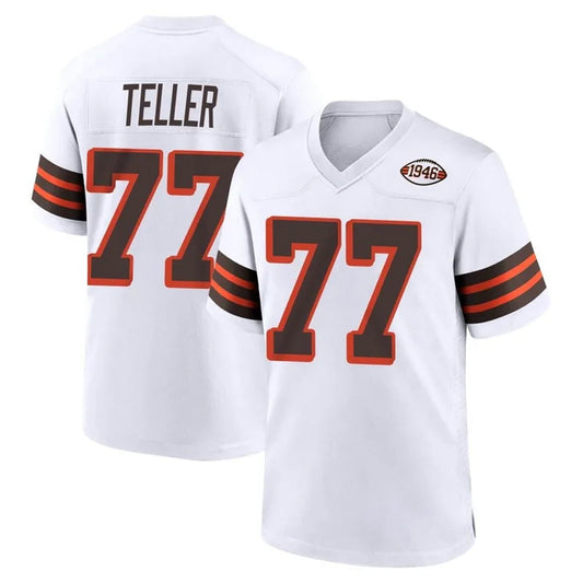 C.Browns #77 Wyatt Teller Player 1946 Collection Alternate White Football Jerseys