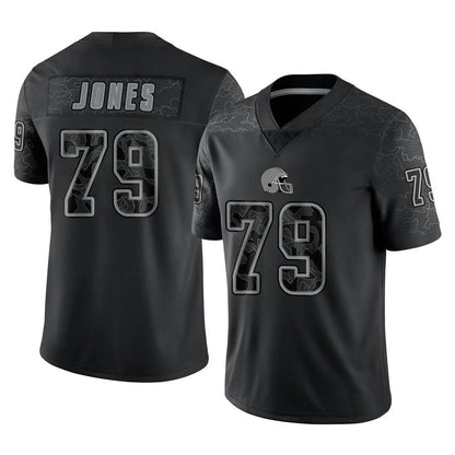 C.Browns #79 Dawand Jones Player Black RFLCTV Limited Football Jerseys