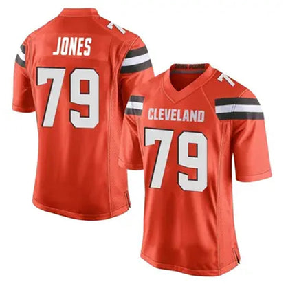 C.Browns #79 Dawand Jones Player Orange Game Football Jerseys
