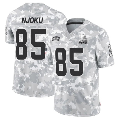 C.Browns #85 David Njoku Player Arctic Camo Salute to Service Limited Football Jerseys