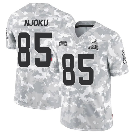 C.Browns #85 David Njoku Player Arctic Camo Salute to Service Limited Football Jerseys
