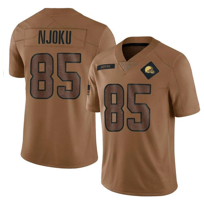 C.Browns #85 David Njoku Player Brown Salute To Service Limited Football Jerseys