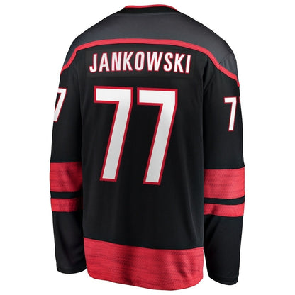 C.Hurricanes #77 Mark Jankowski Fanatics Home Breakaway Jersey - Black Stitched American Hockey Jerseys