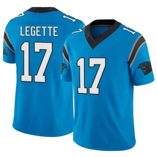 C.Panthers #17 Xavier Legette Player Blue Vapor F.U.S.E. Limited Football Jerseys