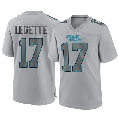 C.Panthers #17 Xavier Legette Player Grey Atmosphere Fashion Football Jerseys
