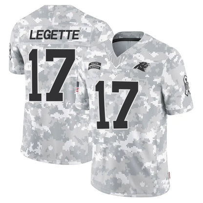 C.Panthers #17 Xavier Legette Player Salute to Service Limited Arctic Camo Football Jerseys