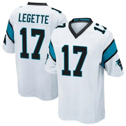 C.Panthers #17 Xavier Legette Player White Home Game Football Jerseys