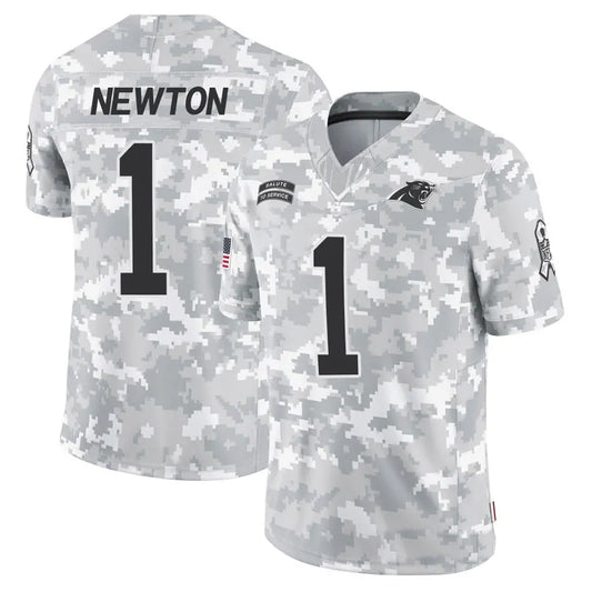 C.Panthers #1 Cam Newton Player Arctic Camo Salute to Service Limited Football Jerseys