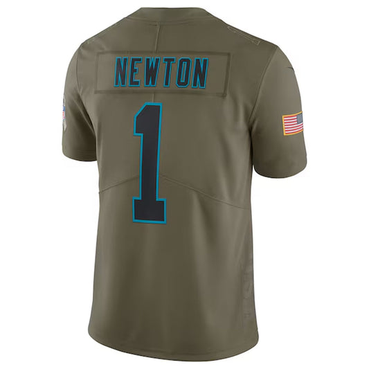 C.Panthers #1 Cam Newton Player Olive Salute to Service Limited Football Jerseys