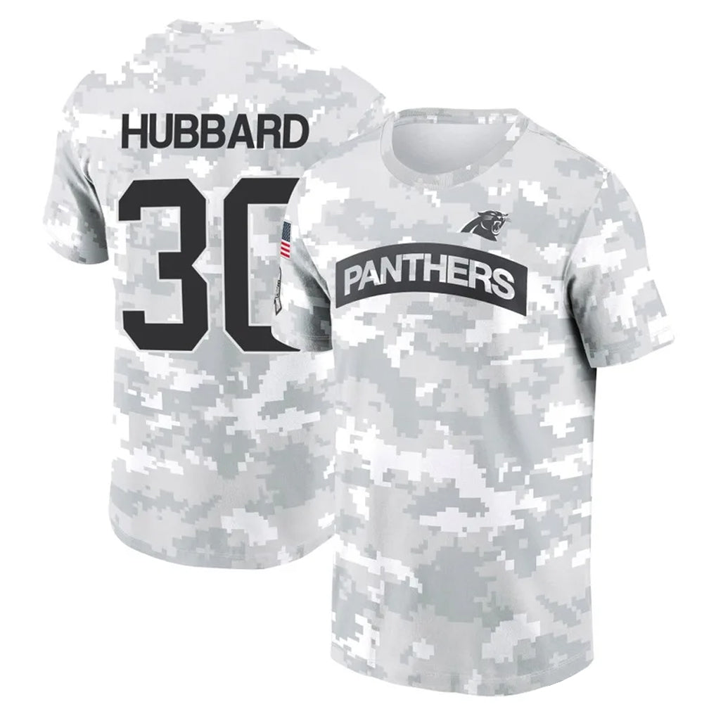 C.Panthers #30 Chuba Hubbard Player Salute to Service Hoodies & T-Shirts Football Jerseys