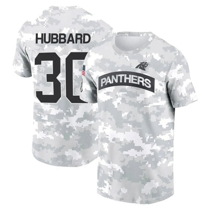 C.Panthers #30 Chuba Hubbard Player Salute to Service Hoodies & T-Shirts Football Jerseys