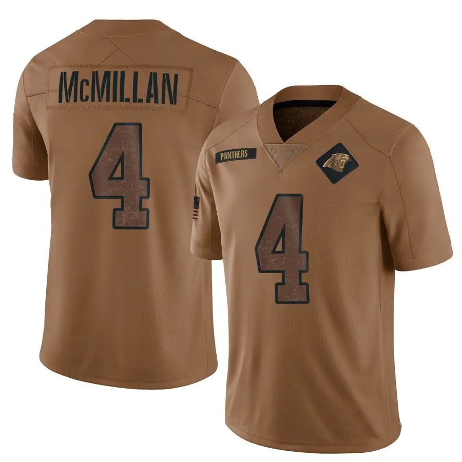 C.Panthers #4 Tetairoa McMillan Player Brown Salute To Service Limited Football Jerseys