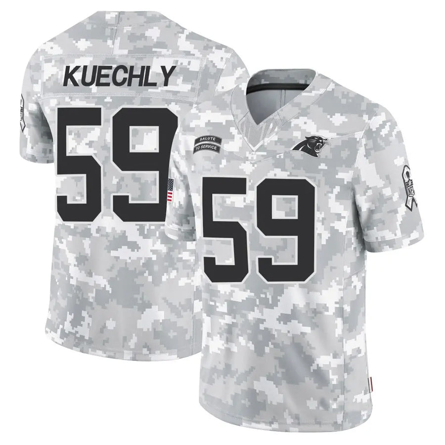 C.Panthers #59 Luke Kuechly Player Arctic Camo Salute to Service Limited Football Jerseys
