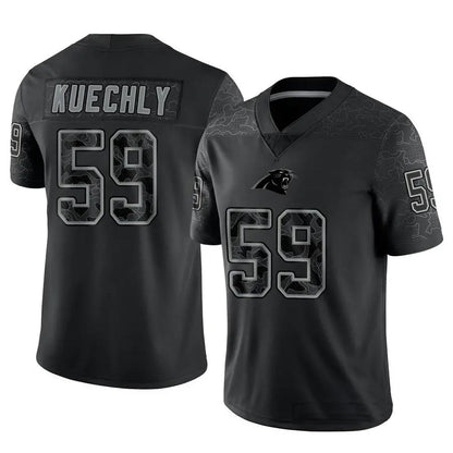 C.Panthers #59 Luke Kuechly Player Black REFLECTIVE Limited Football Jerseys