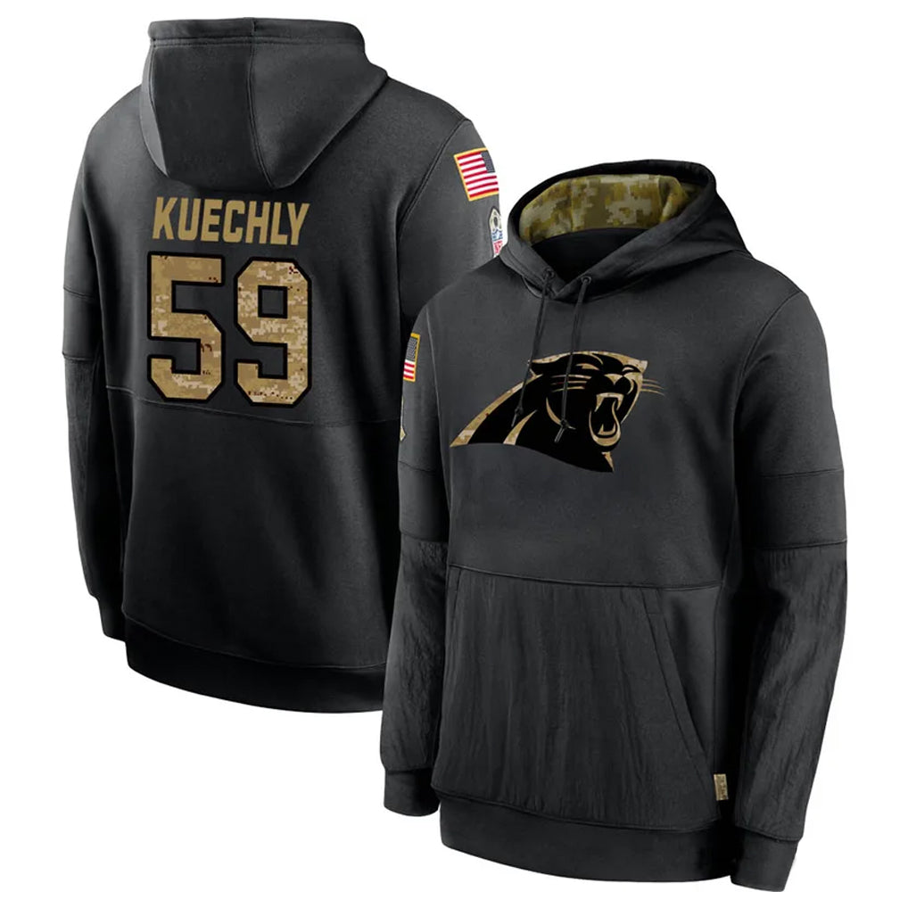C.Panthers #59 Luke Kuechly Player Black Salute To Service Limited Football Jerseys