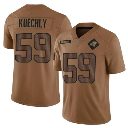C.Panthers #59 Luke Kuechly Player Brown Salute To Service Limited Football Jerseys