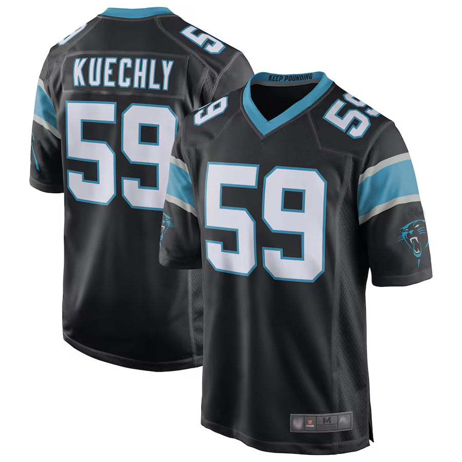 C.Panthers #59 Luke Kuechly Player Black Home Game Football Jerseys