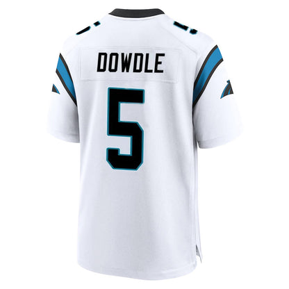 C.Panthers #5 Rico Dowdle Player White Home Game Football Jerseys