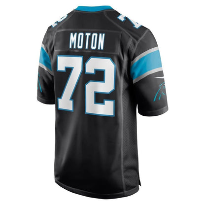 C.Panthers #72 Taylor Moton Player Black Home Game Football Jerseys