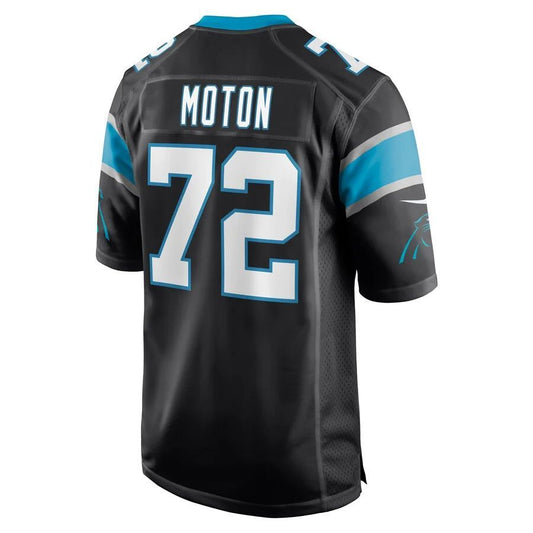 C.Panthers #72 Taylor Moton Player Black Home Game Football Jerseys
