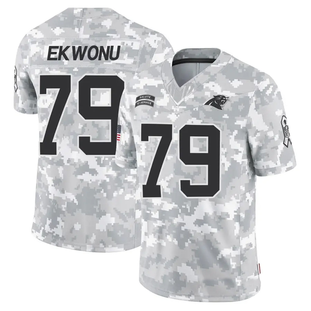 C.Panthers #79 Ikem Ekwonu Player Arctic Camo Salute to Service Limited Football Jerseys