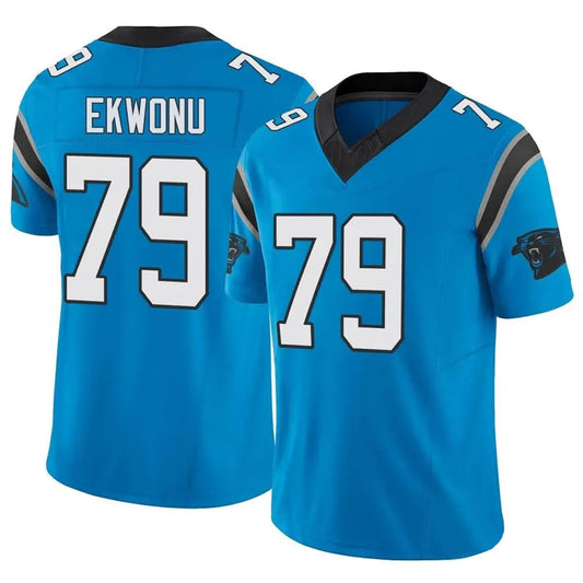 C.Panthers #79 Ikem Ekwonu Player Blue Vapor F.U.S.E. Limited Football Jerseys