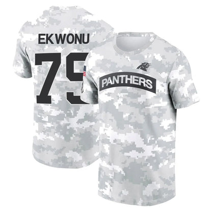 C.Panthers #79 Ikem Ekwonu Player Salute to Service Hoodies & T-Shirts Football Jerseys