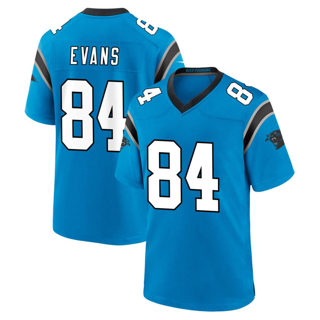 C.Panthers #84 Mitchell Evans Player Blue Home Game Football Jerseys