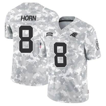 C.Panthers #8 Jaycee Horn Player Arctic Camo Salute to Service Limited Football Jerseys