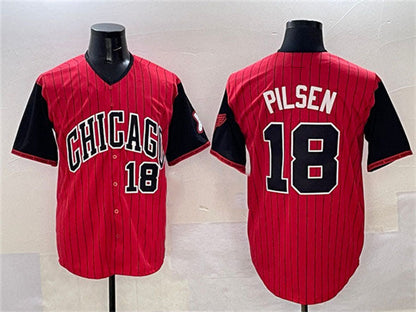 Chicago White Sox #18 Pilsen Red Black 2025 City Connect Limited Stitched Baseball Jersey