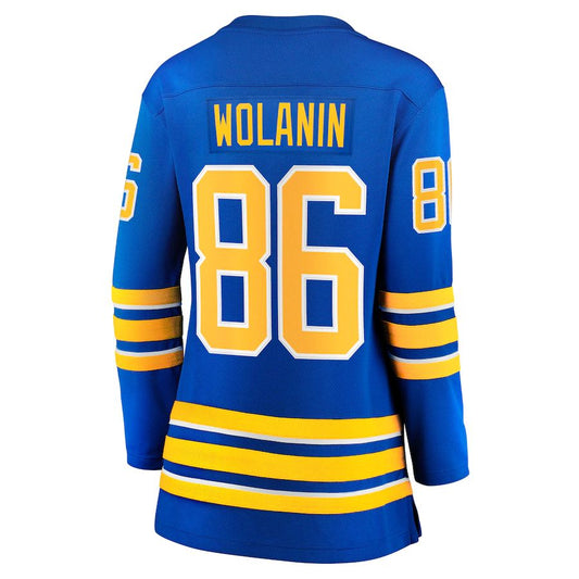 B.Sabres #86 Christian Wolanin Fanatics Branded Home Breakaway Player Jersey Royal Stitched American Hockey Jerseys