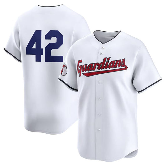 Cleveland Guardians 2024 #42 Jackie Robinson Day Home Limited Jersey ¨C White Stitches Baseball Jerseys