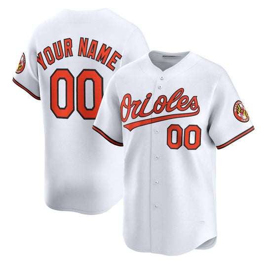 Custom Baltimore Orioles Home Limited Jersey ¨C White Stitched Baseball Jersey