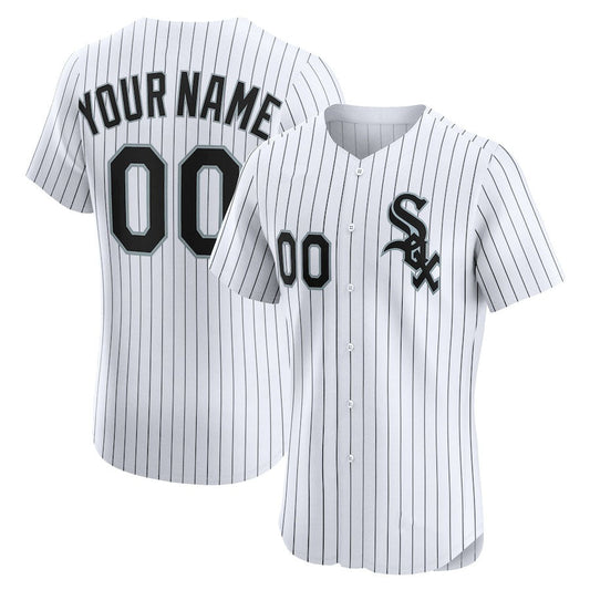 Custom Chicago White Sox Home Elite Jersey ¨C White Stitched Baseball Jersey