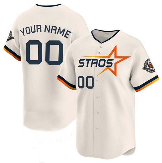 Custom Houston Astros Active Player Cream 2025 City Connect Limited Stitched Baseball Jersey