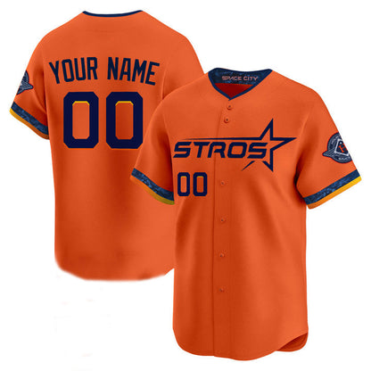Custom Houston Astros Orange 2025 City Connect Limited Stitched Baseball Jersey