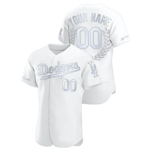 Custom Los Angeles Dodgers White Award Collection Stitched Jersey Baseball Jerseys