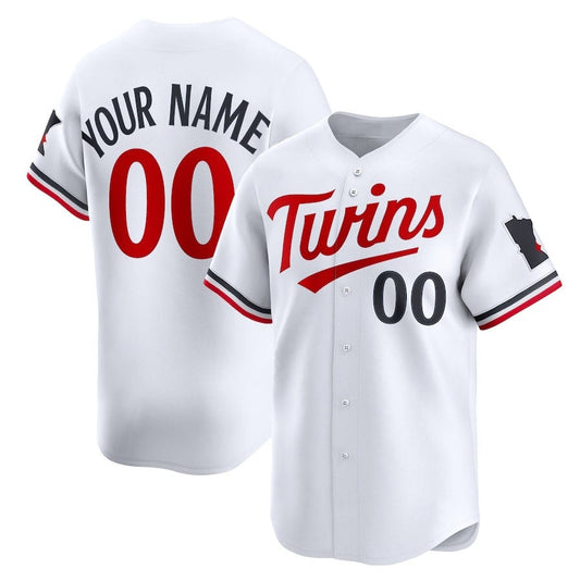 Custom Minnesota Twins Home Limited Jersey - White Stitched Baseball Jersey