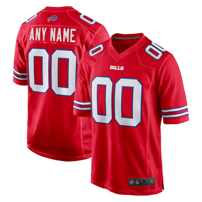 Custom B.Bills Red Home Game Football Jerseys