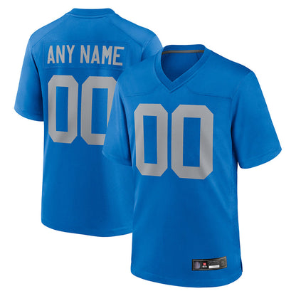 Custom D.Lions Blue Limted Game Alternate Football Jerseys