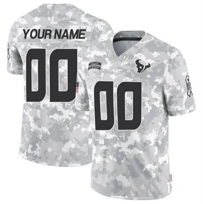Custom H.Texans F.U.S.E Arctic Camo Salute To Service Limited Stitched Football Jersey