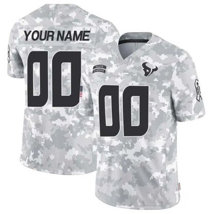 Custom H.Texans F.U.S.E Arctic Camo Salute To Service Limited Stitched Football Jersey